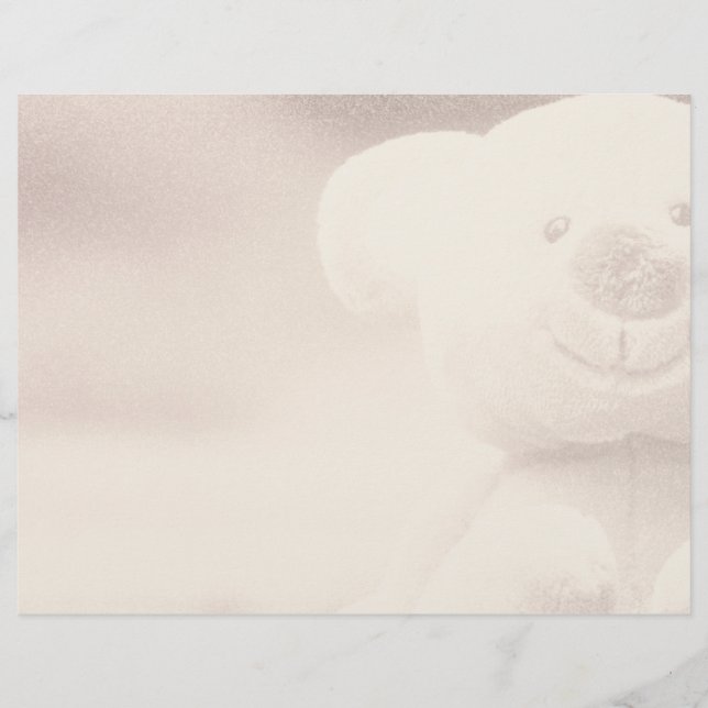Teddy Bear Blank Scrapbook Background Paper (Front)
