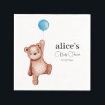 Teddy Bear Blue Baby Shower Napkins<br><div class="desc">Teddy Bear Blue Baby Shower Napkins</div>
