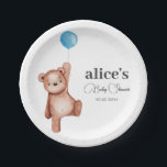 Teddy Bear Blue Baby Shower Paper Plates<br><div class="desc">Teddy Bear Blue Baby Shower Napkins</div>