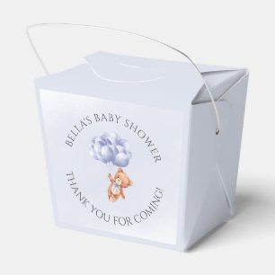 Teddy Bear Blue Balloon Watercolor Boy Baby Shower Favor Boxes