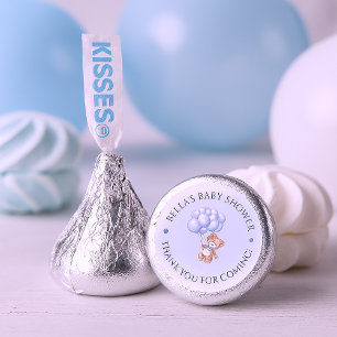 Teddy Bear Blue Balloon Watercolor Boy Baby Shower Hershey®'s Kisses®