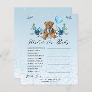 Teddy Bear Blue Balloon Wishes for Baby Game
