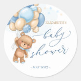 Teddy Bear with Heart Balloon Baby Shower Sticker – Candy Wrapper