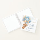 Teddy Bear Blue Balloons Baby Shower Guest Book
