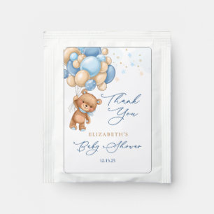 Teddy Bear Blue Balloons Baby Shower Tea Bag Drink Mix