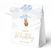 Teddy Bear Blue Balloons Birthday Party Favor Boxes