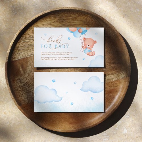 Teddy Bear Blue Balloons Book for Baby Enclosure Card