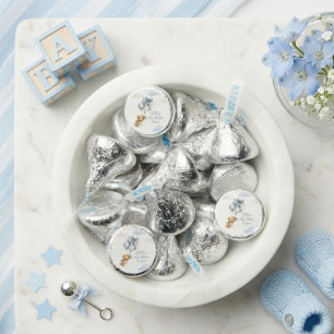 Teddy Bear Blue Balloons Clouds Blue Bow Baby Boy Hershey®'s Kisses®