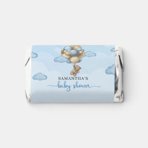 Teddy bear blue brown beige balloons baby shower hershey's miniatures