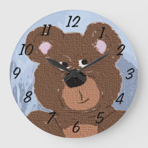 Teddy Bear (blue) Large Clock