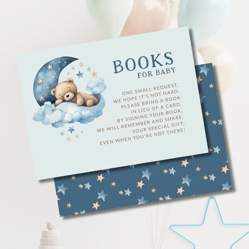 Teddy Bear Blue Over the Moon Books for Baby Enclosure Card