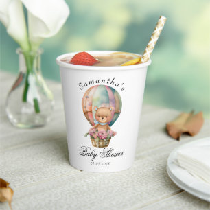 Teddy Bear Blue Paper Cups
