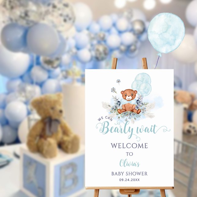 Teddy Bear Blue Welcome Sign Foam Board (Creator Uploaded)