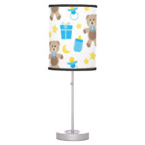Teddy Bear Blue yellow Lamp for Baby Boy Nursery