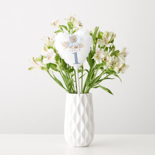 Teddy Bear Boho Baby Shower Balloon Table Number