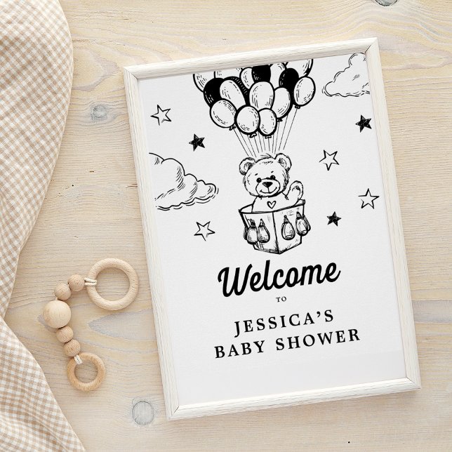 Teddy Bear Boho Baby Shower Welcome Sign (Creator Uploaded)
