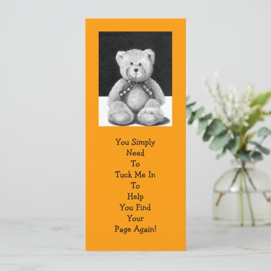 Teddy Bear BOOK MARK: Pencil Artwork (Standing Front)