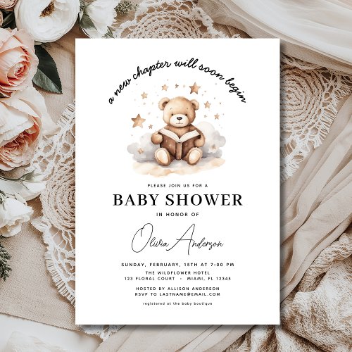 A New Chapter baby shower invitation