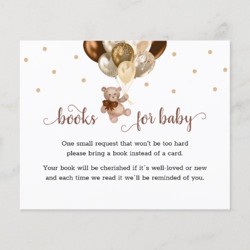 Teddy Bear Book Request Baby Shower Enclosure