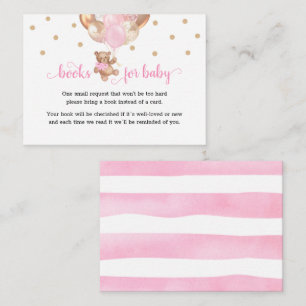 Teddy Bear Book Request Baby Shower Enclosure Card