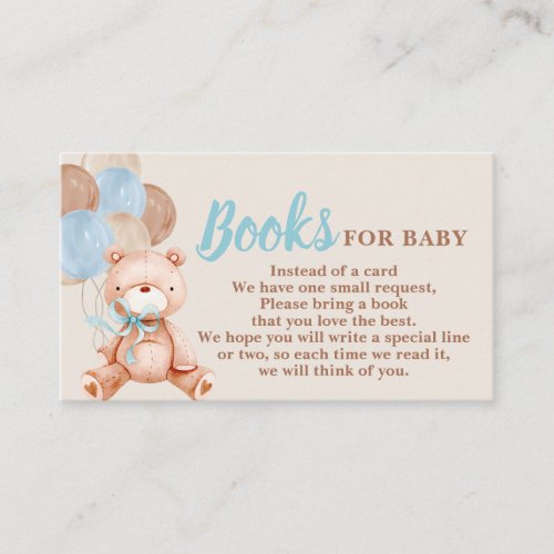 Teddy Bear Book Request Card