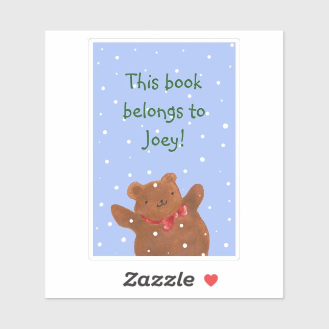 Teddy Bear Bookplate Sticker (Sheet)
