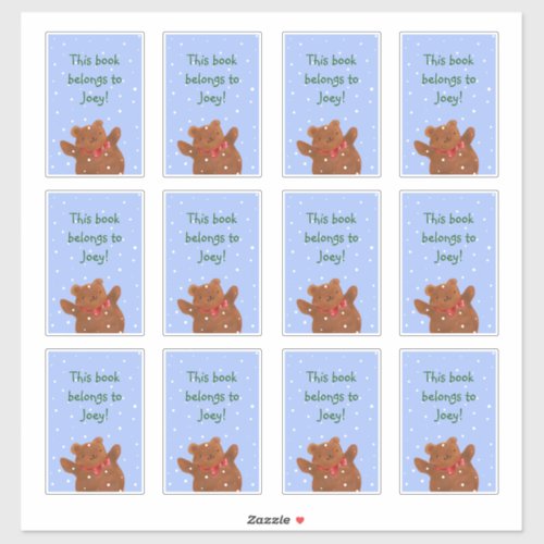 Teddy Bear Bookplates Sticker