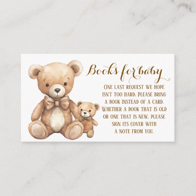 Teddy Bear Books for Baby Card (Front)