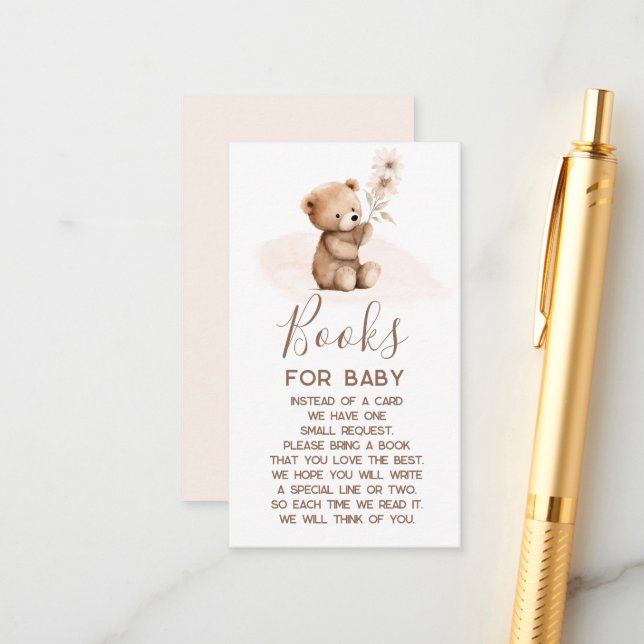 Teddy Bear Books for Baby Card (Front/Back In Situ)