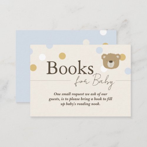 Teddy Bear Books for Baby Enclosure Card