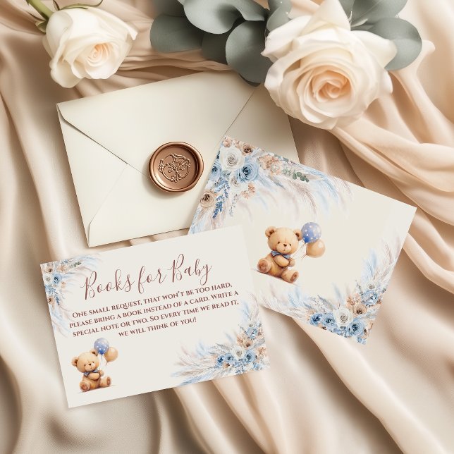 Teddy Bear Books for Baby Shower Enclosure Card (Creator Uploaded)