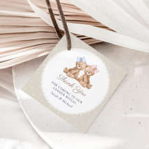 Teddy Bear, Bow, Beige Polka Dots, Gender Reveal