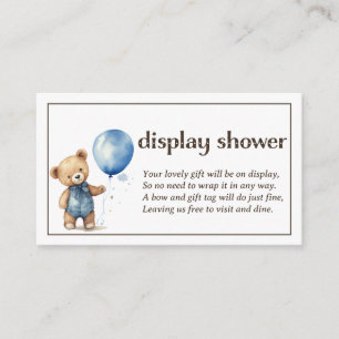 Teddy Bear Boy Baby Display Shower Enclosure Card