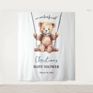Teddy Bear Boy Baby Shower Backdrop