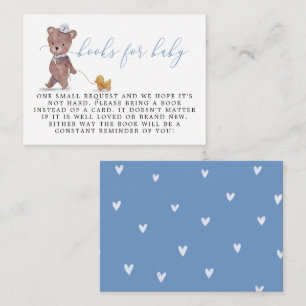 Teddy Bear Boy Baby Shower Book Request Enclosure Card