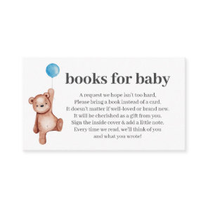 Teddy Bear Boy Baby Shower Books For Baby Insert