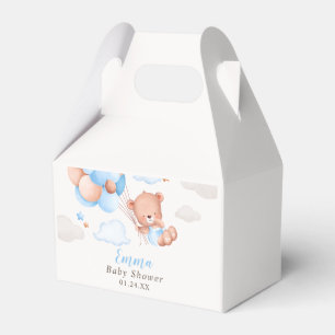Teddy Bear Boy Baby Shower Favor Boxes