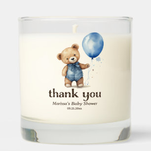 Teddy Bear Boy Baby Shower Favor Scented Candle