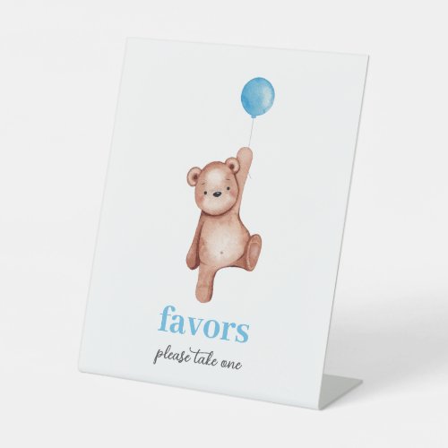 Teddy Bear Boy Baby Shower Favors Sign