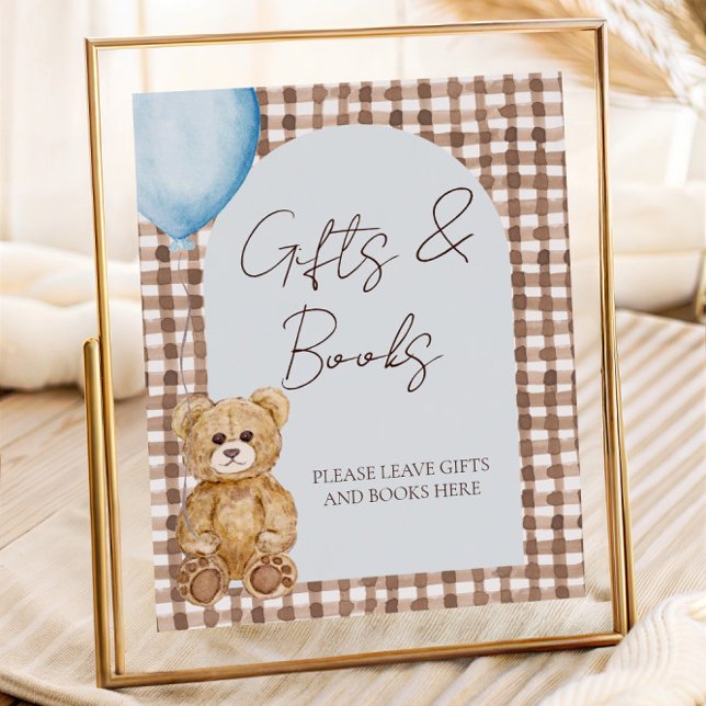 Teddy Bear Boy Baby Shower Gifts And Books Table Poster (Creator Uploaded)