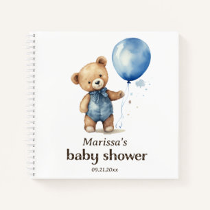 Teddy Bear Boy Baby Shower Guest Book