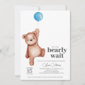 Teddy Bear Boy Baby Shower Invitation (Front)