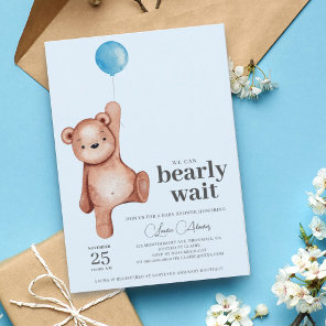 Teddy Bear Boy Baby Shower Invitation