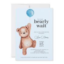 Teddy Bear Boy Baby Shower Invitation