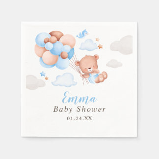 Teddy Bear Boy Baby Shower Napkins