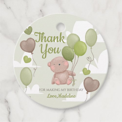 Teddy Bear Boy Baby Shower Party Thank You Tag