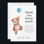 Teddy Bear Boy Baby Shower Thank You Card<br><div class="desc">Teddy Bear Boy Baby Shower</div>