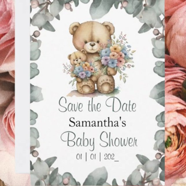 Teddy Bear Boy Baby Shower Theme Postcard ( Get ready to welcome your bundle of joy in style!)