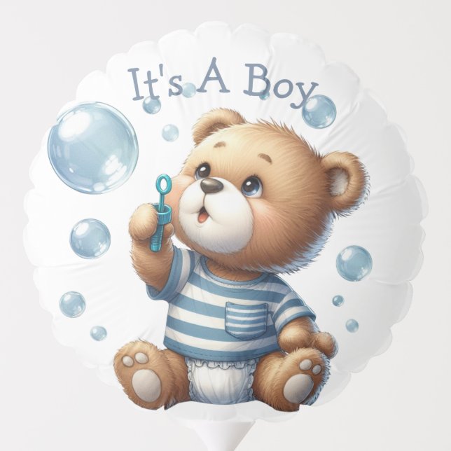 Teddy Bear Boy Balloon (Back)