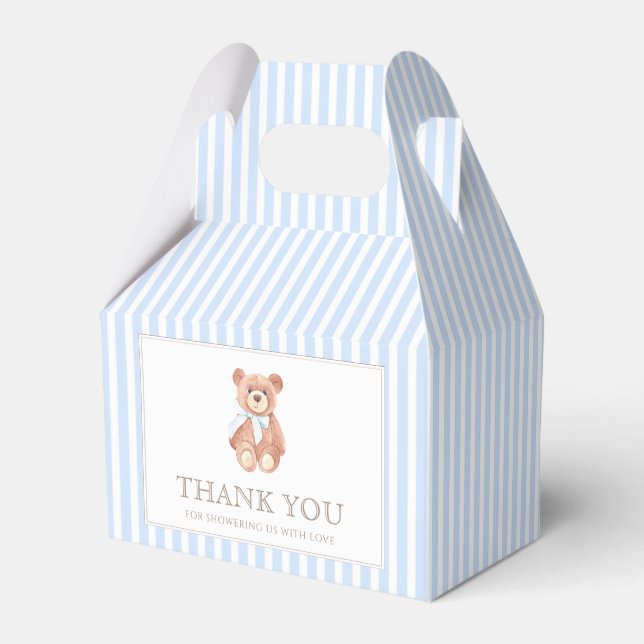 Teddy Bear Boy Classic Baby Shower  Favor Boxes (Back Side)